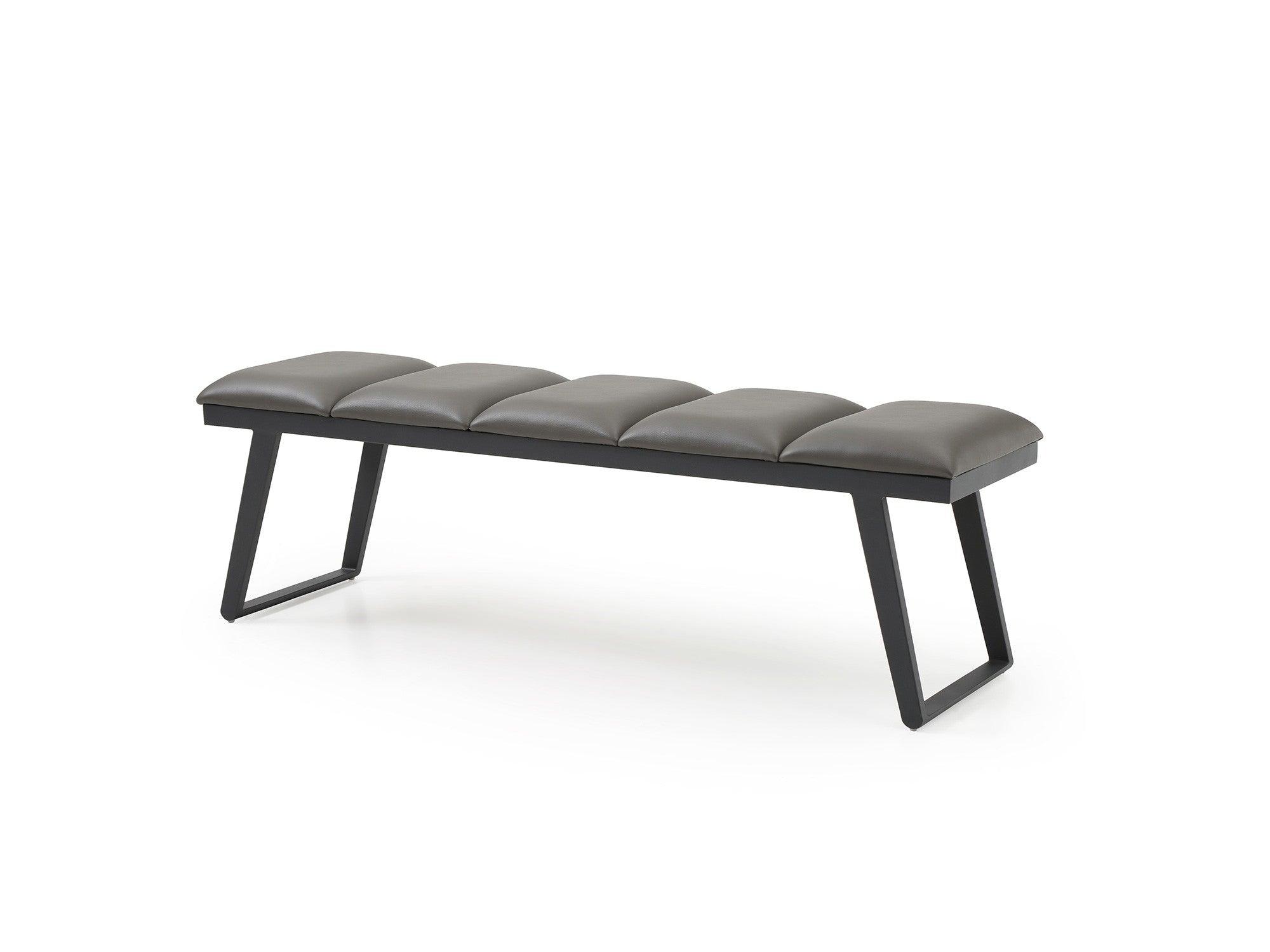 Nathan Bench in Dark Gray - Euro Living Furniture